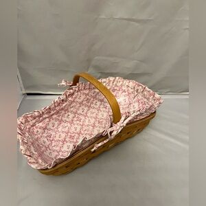 Longaberger horizon of Hope basket with Pink Pattern Lining